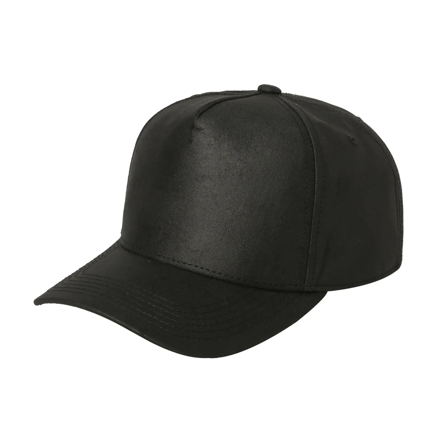 5panel Textured Leather Pu Fabric Snapback Cap 5rs | Burzip Inc
