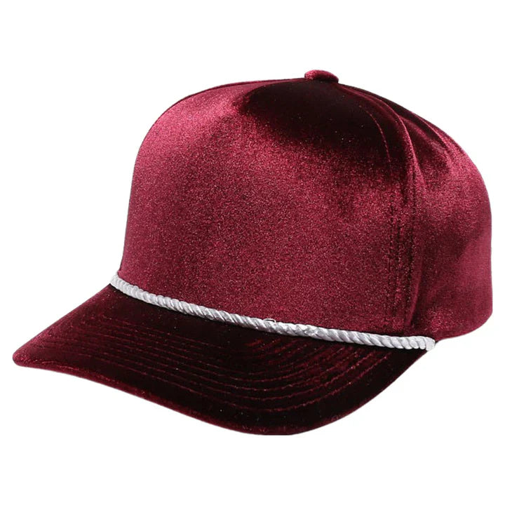 5panel Velvet W/rope Snapback Cap Pbvv | Burzip Inc #5VV