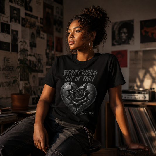 Beauty Rising Out of Pain Tee — Isaiah 61:3 | SEEN. Her. Collection