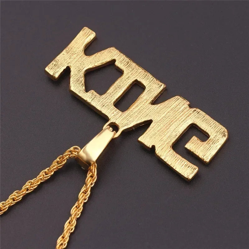 Men Hip Hop Full Rhinestone King Queen Pendants Necklaces Bling Bling Iced Out Cuban Link Chain Hiphop Necklace Men Jewelry Gift