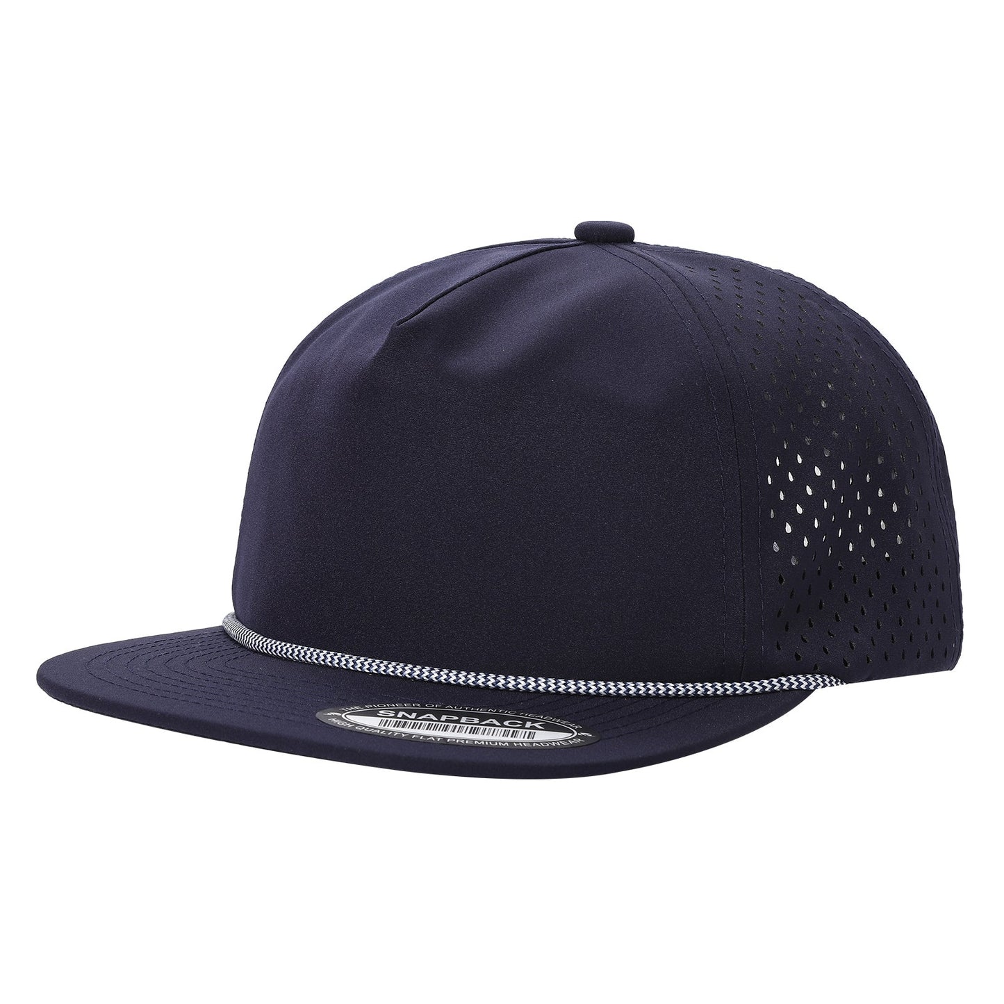 5panel Unstructured Crown W/ Laser Back W/ Rope Flatbill Water Proof Fabric 5wpr | Burzip Inc