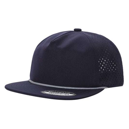5panel Unstructured Crown W/ Laser Back W/ Rope Flatbill Water Proof Fabric 5wpr | Burzip Inc