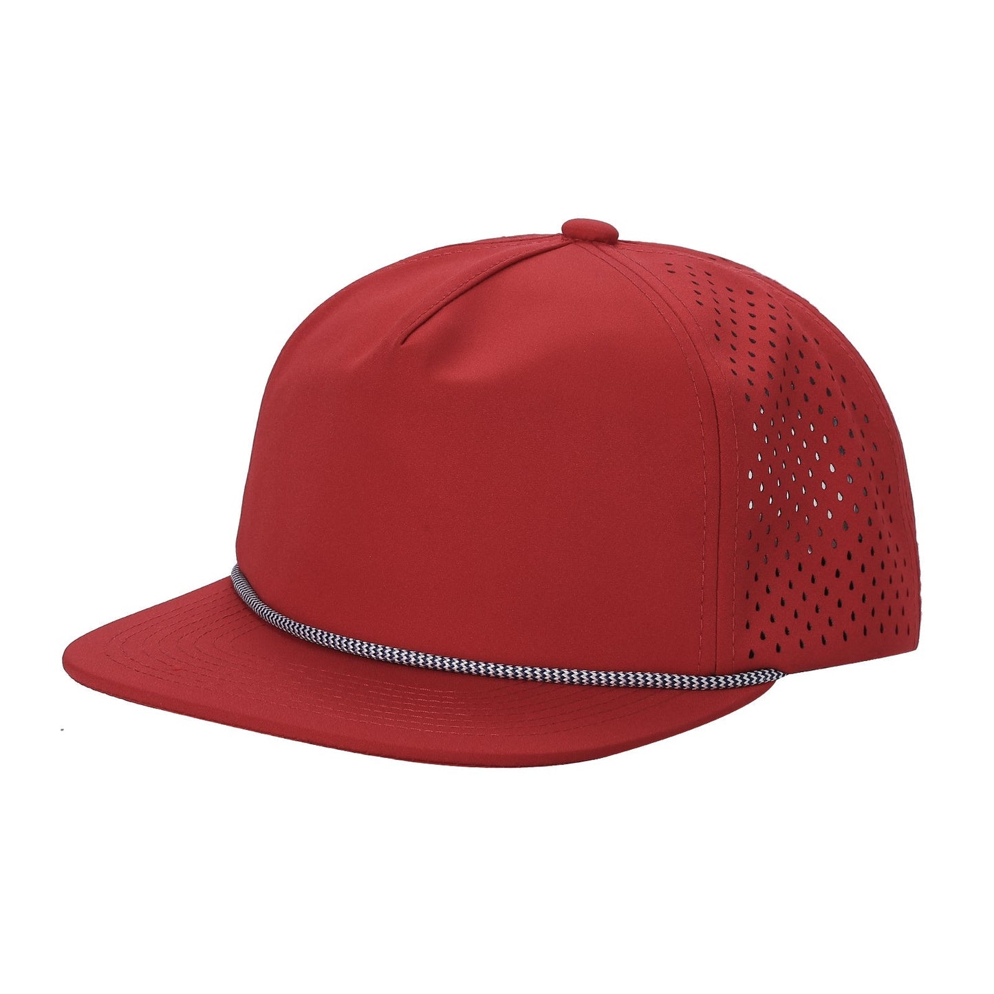 5panel Unstructured Crown W/ Laser Back W/ Rope Flatbill Water Proof Fabric 5wpr | Burzip Inc