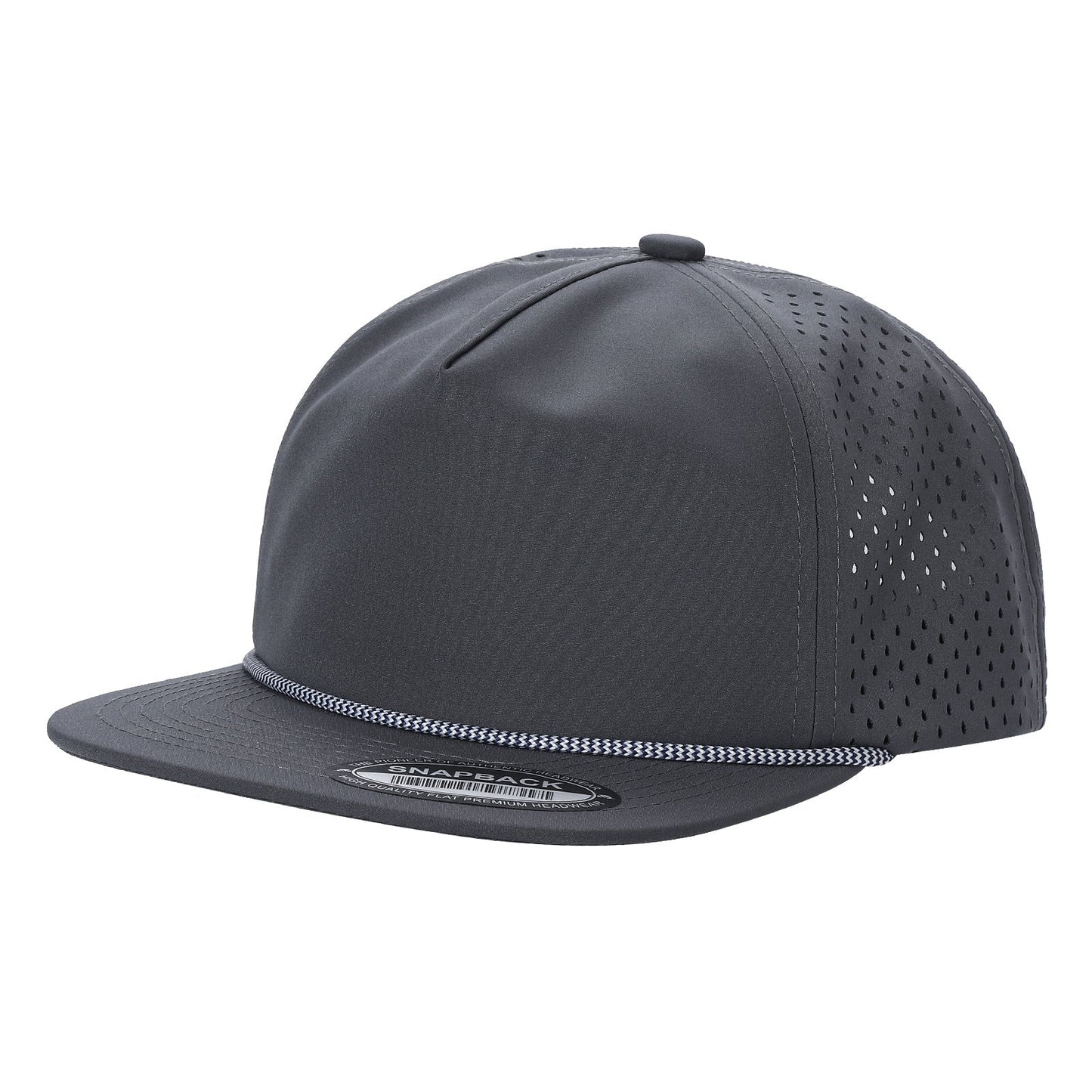 5panel Unstructured Crown W/ Laser Back W/ Rope Flatbill Water Proof Fabric 5wpr | Burzip Inc