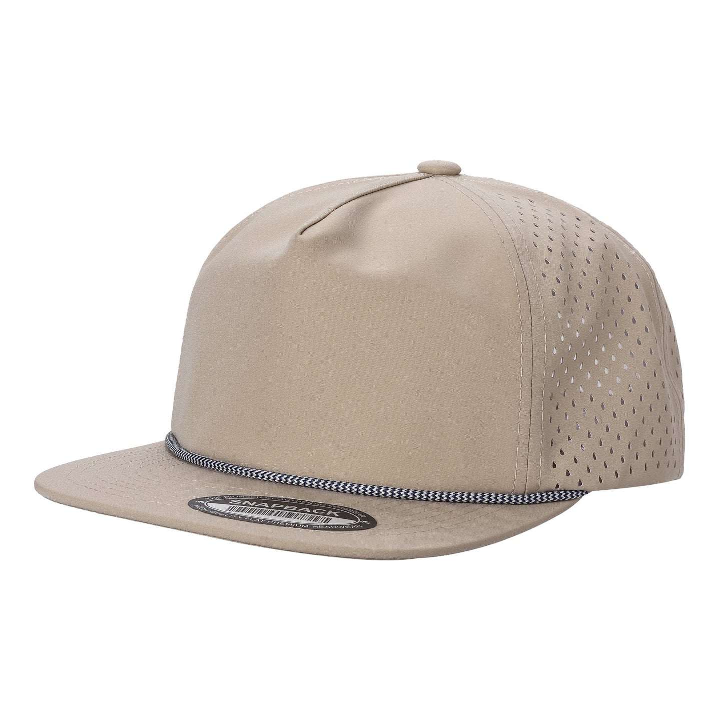 5panel Unstructured Crown W/ Laser Back W/ Rope Flatbill Water Proof Fabric 5wpr | Burzip Inc