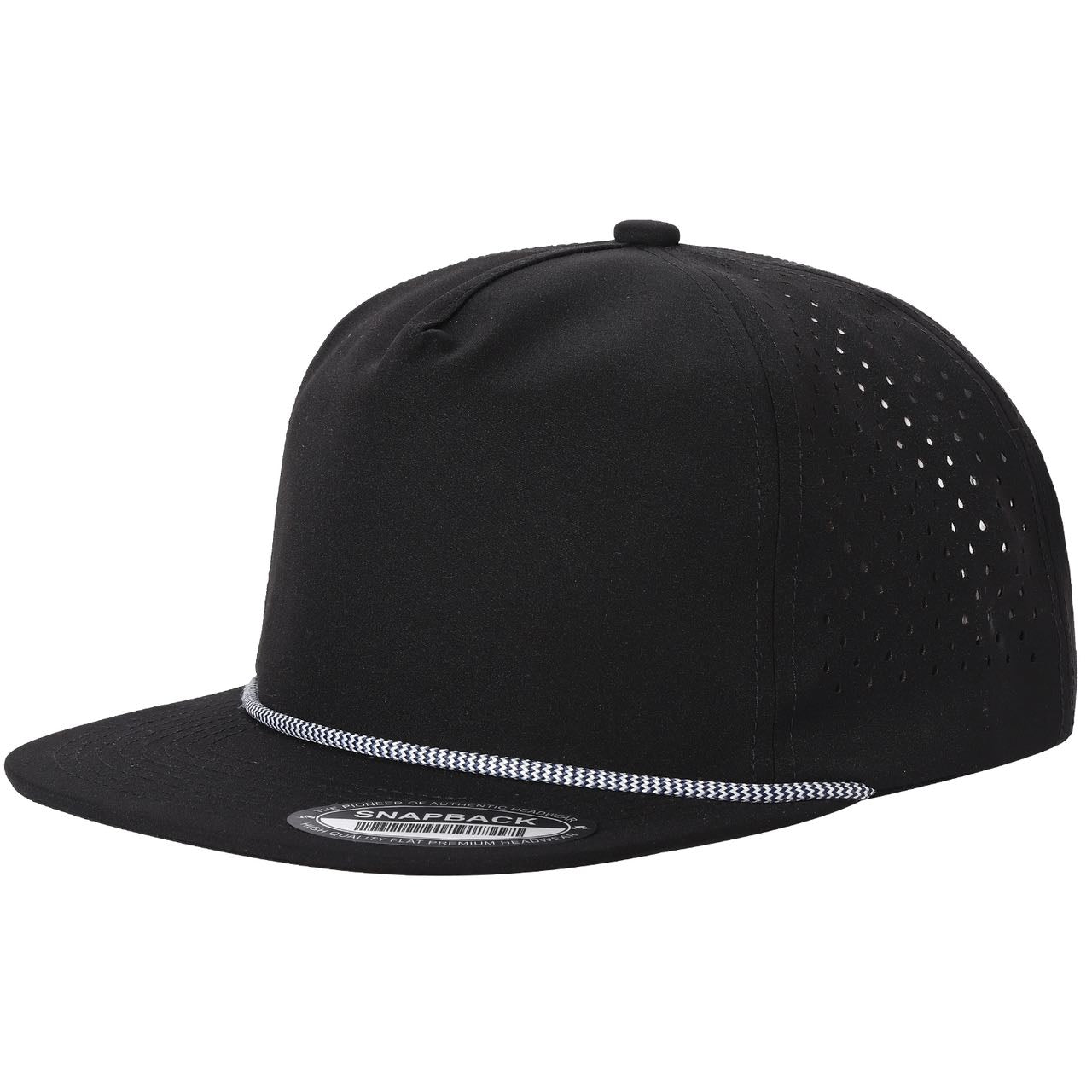 5panel Unstructured Crown W/ Laser Back W/ Rope Flatbill Water Proof Fabric 5wpr | Burzip Inc