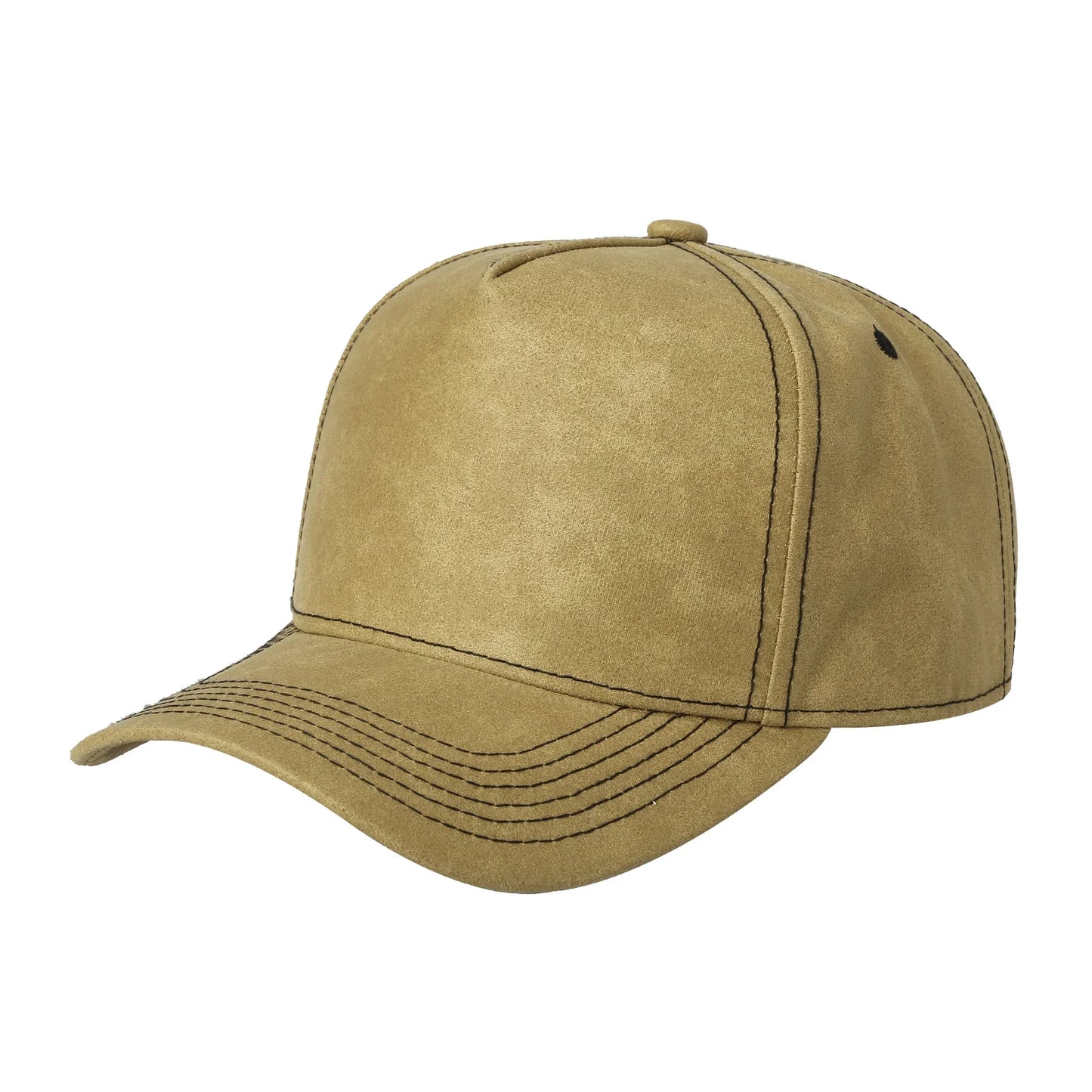 5panel Textured Leather Pu Fabric Snapback Cap 5rs | Burzip Inc