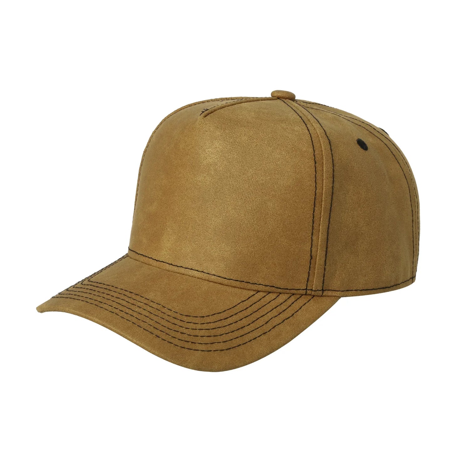 5panel Textured Leather Pu Fabric Snapback Cap 5rs | Burzip Inc