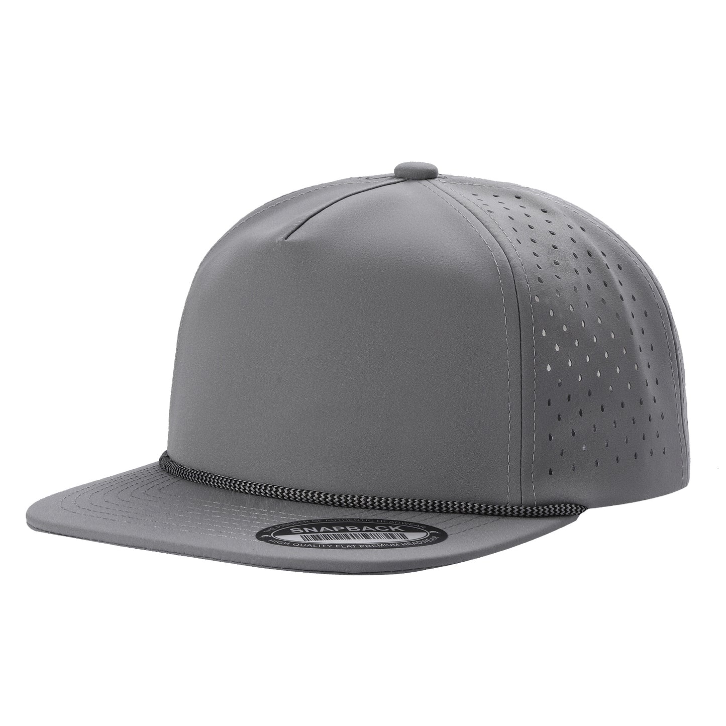 5panel Unstructured Crown W/ Laser Back W/ Rope Flatbill Water Proof Fabric 5wpr | Burzip Inc