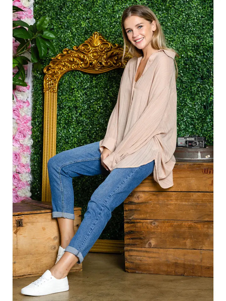 ST0105 PK3 Washed Oversized Button Up Shirts | Burzip Inc #ST0105-PK3