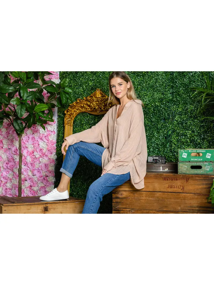 ST0105-1PC-WASHED OVERSIZED BUTTON UP SHIRTS-$25 (DISPLAY SAMPLE)