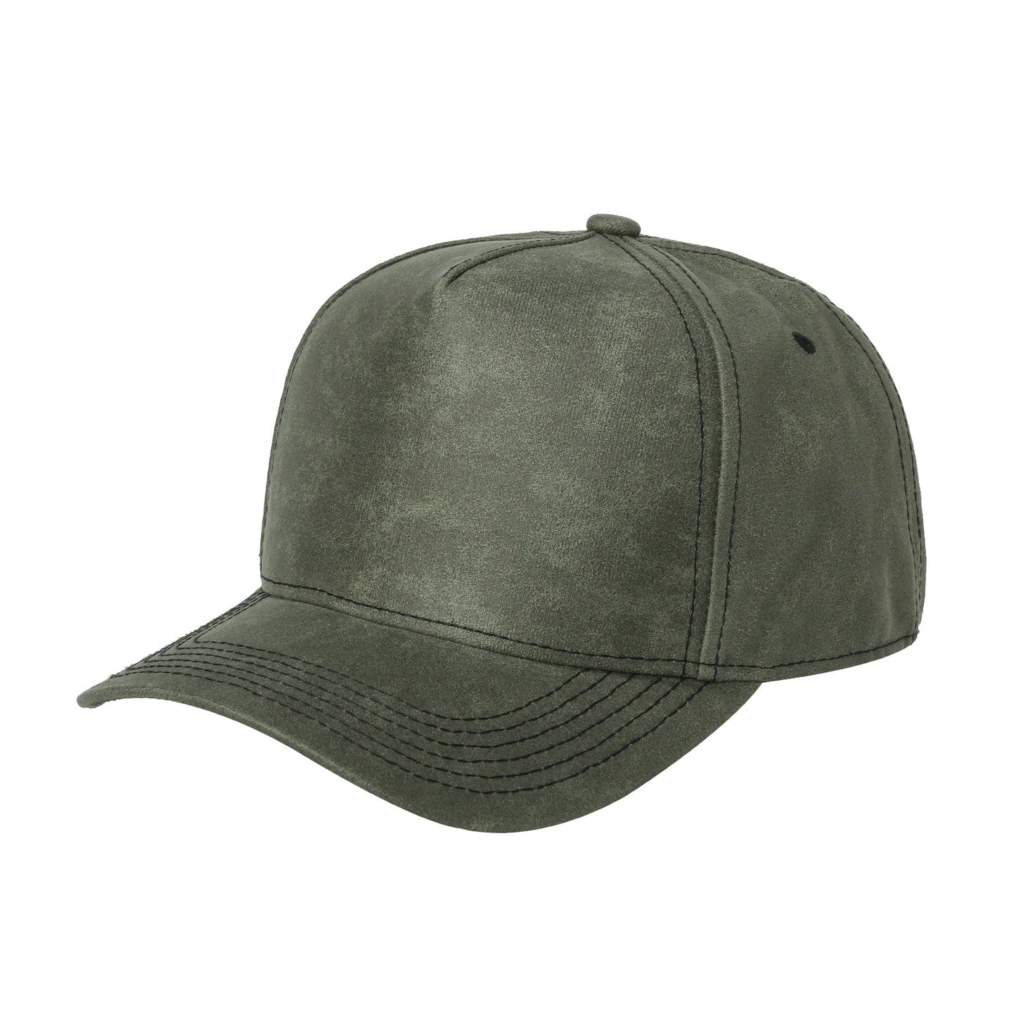 5panel Textured Leather Pu Fabric Snapback Cap 5rs | Burzip Inc