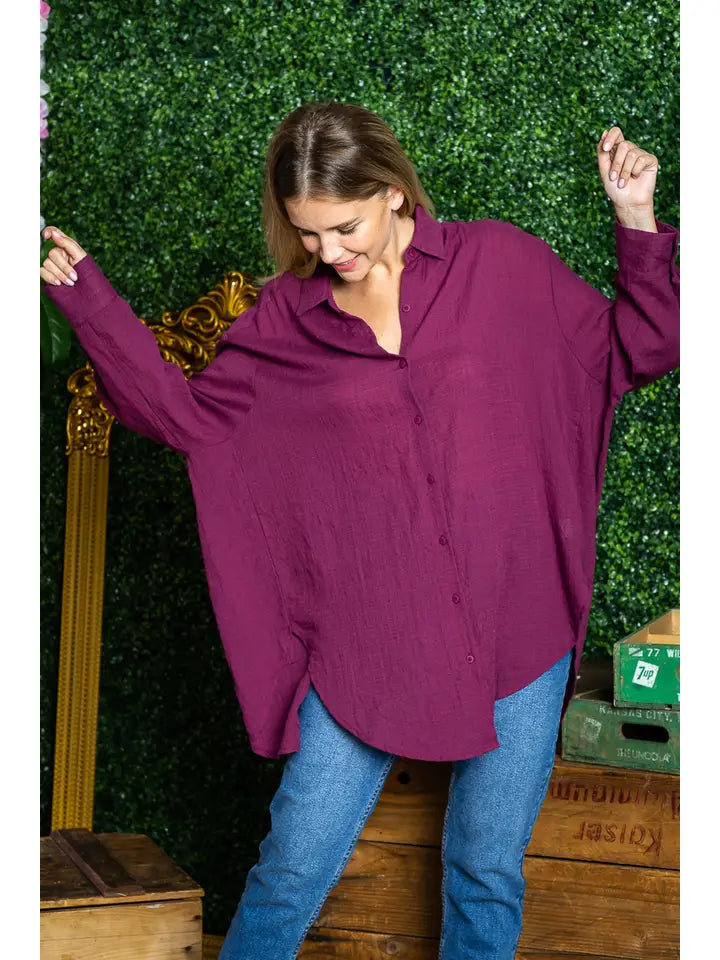 ST0105 PK3 Washed Oversized Button Up Shirts | Burzip Inc #ST0105-PK3