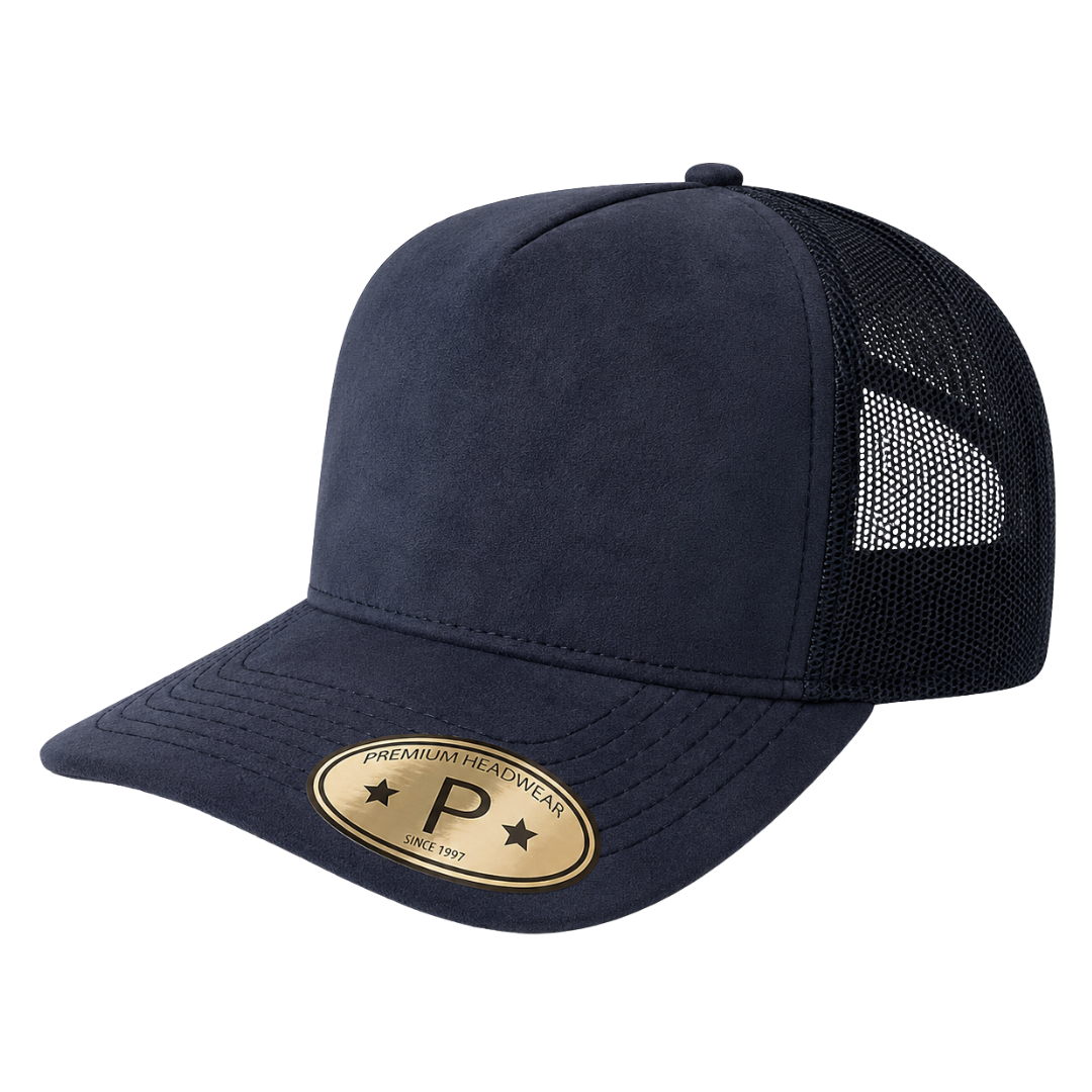 5Panel Suede Front Mesh Back Trucker Cap for Burning Art sum 520