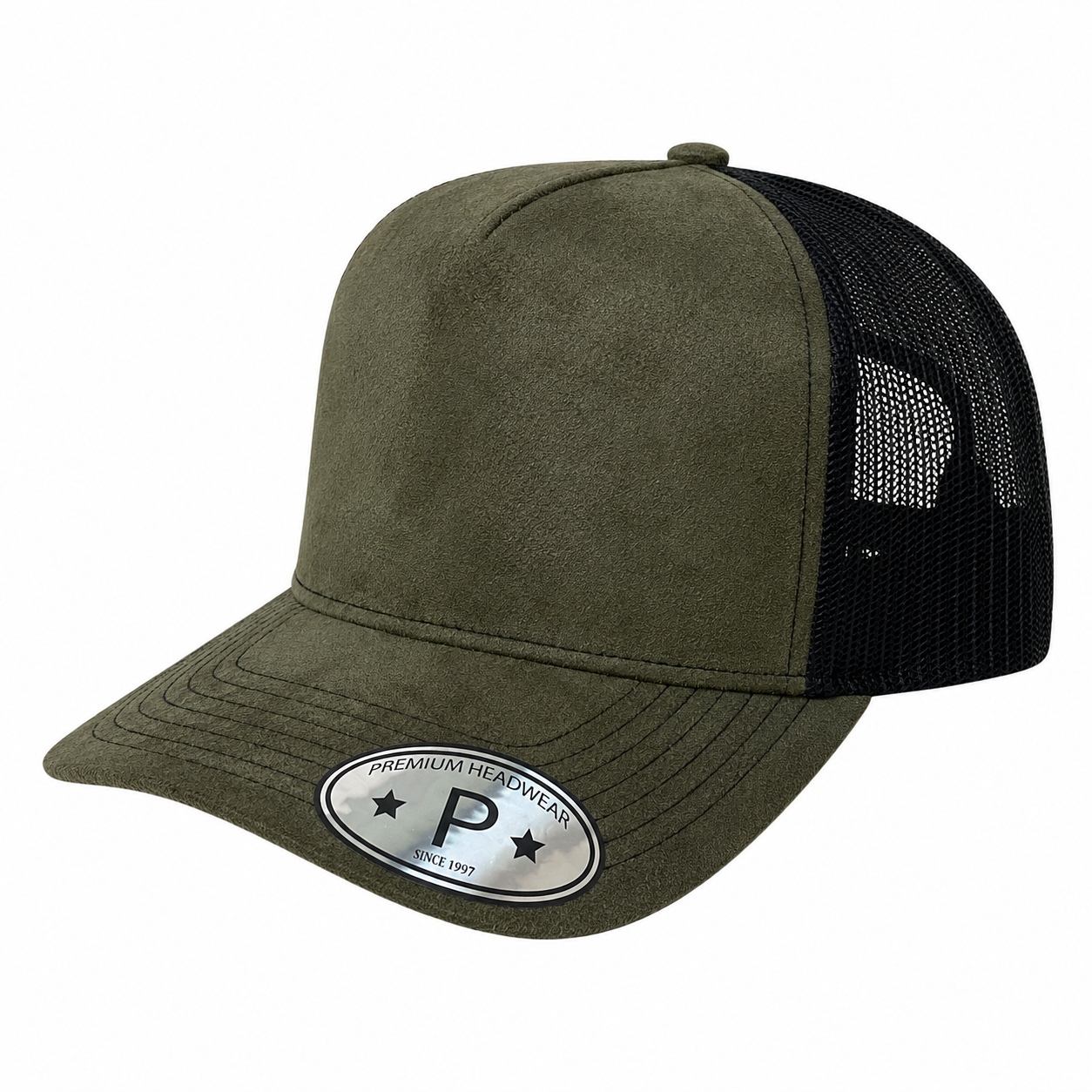 5Panel Suede Front Mesh Back Trucker Cap for Burning Art sum 520