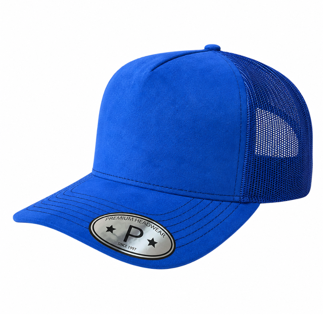 5Panel Suede Front Mesh Back Trucker Cap for Burning Art sum 520