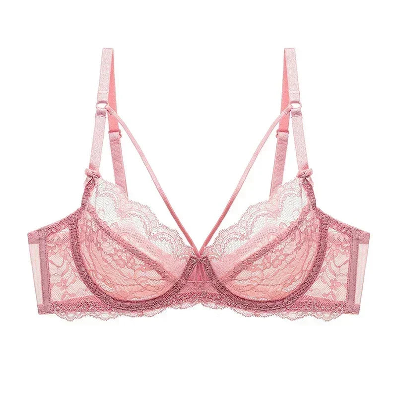 Logirlve Wholesale 3PCS Sexy Underwear Woman Lace Bras Hollow out Ultrathin Bra Women's lingerie Big Size Bra