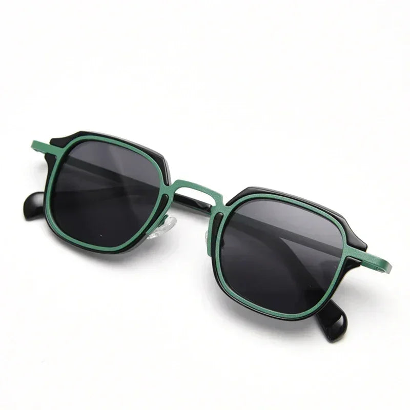 Caterside Punk Retro Polarized Sunglasses Men Mental Fashion Square Sun Glasses Women Outdoor Travel Driving Eyewear UV400