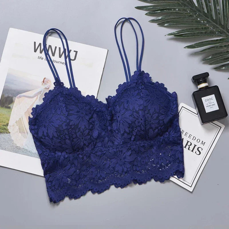 Wireless Push Up Bra Body Shaping Sexy Flower Lace Bra Top Women Plus Size Bralette Underwear Lingerie Full Cup Seamless Bras
