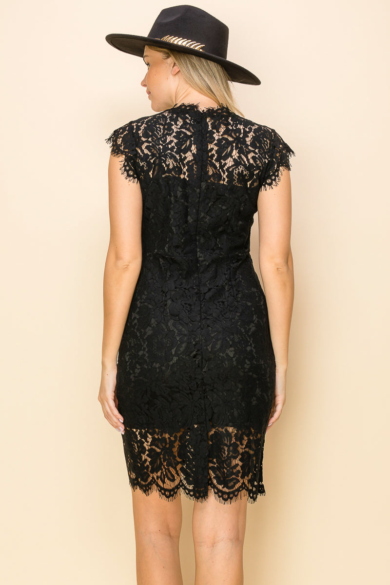 SD0140-1PC-BODYCON LACE MIDI DRESS-$22  (Display Sample)