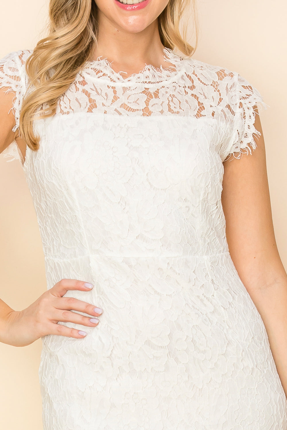 SD0140 Bodycon Lace Midi Dress | Burzip Inc #SD0140