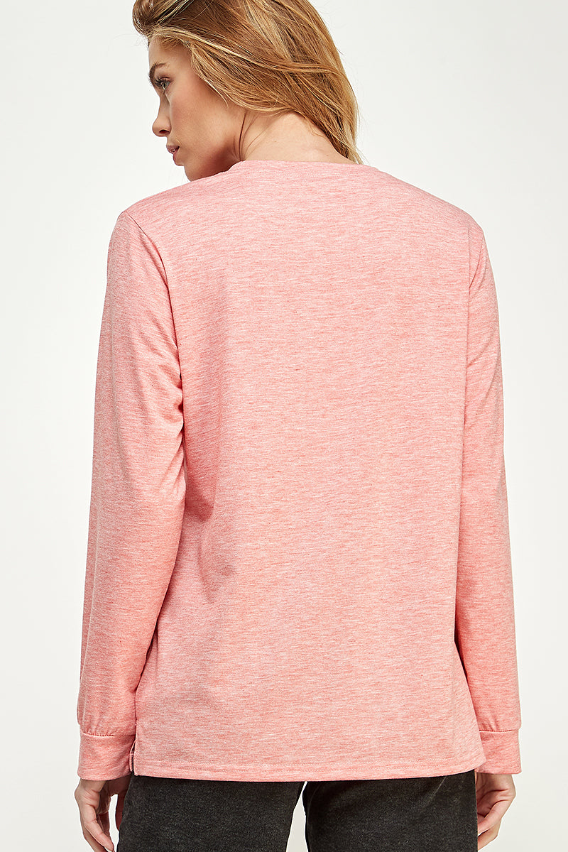 ST0189-1pc-LONG SLEEVE ROUND NECK WITH POCKET SIDE TOPS-$18 (Sample For Display)
