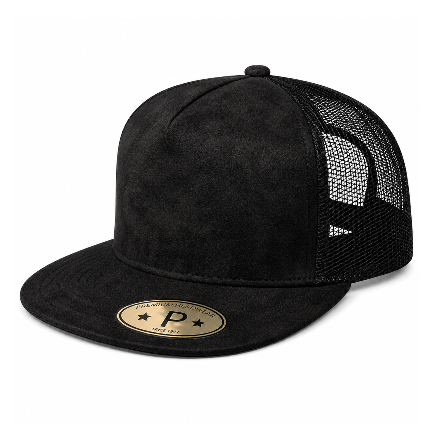 5Panel Suede Front Mesh Back Trucker Cap for Burning Art sum 520