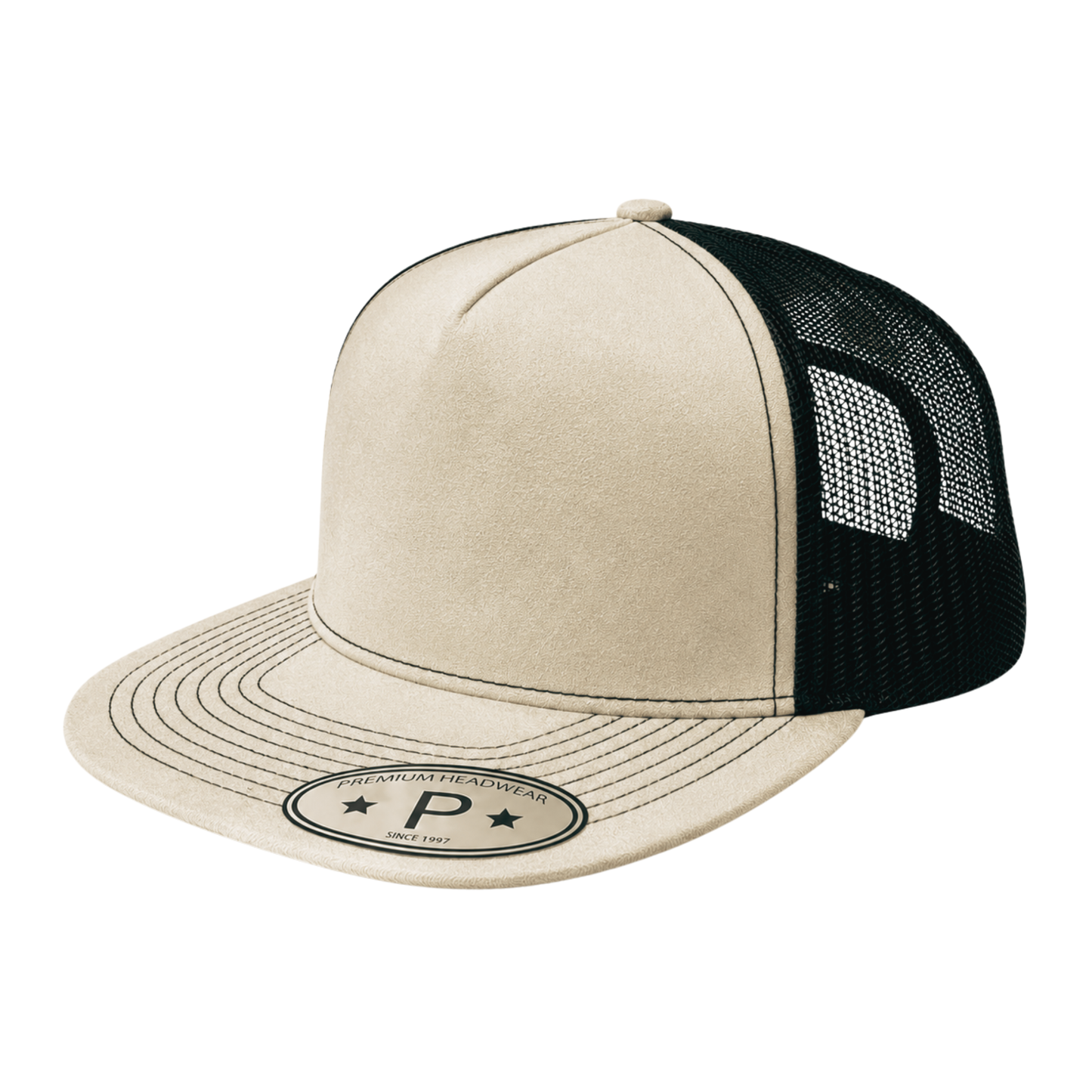 5Panel Suede Front Mesh Back Trucker Cap for Burning Art sum 520