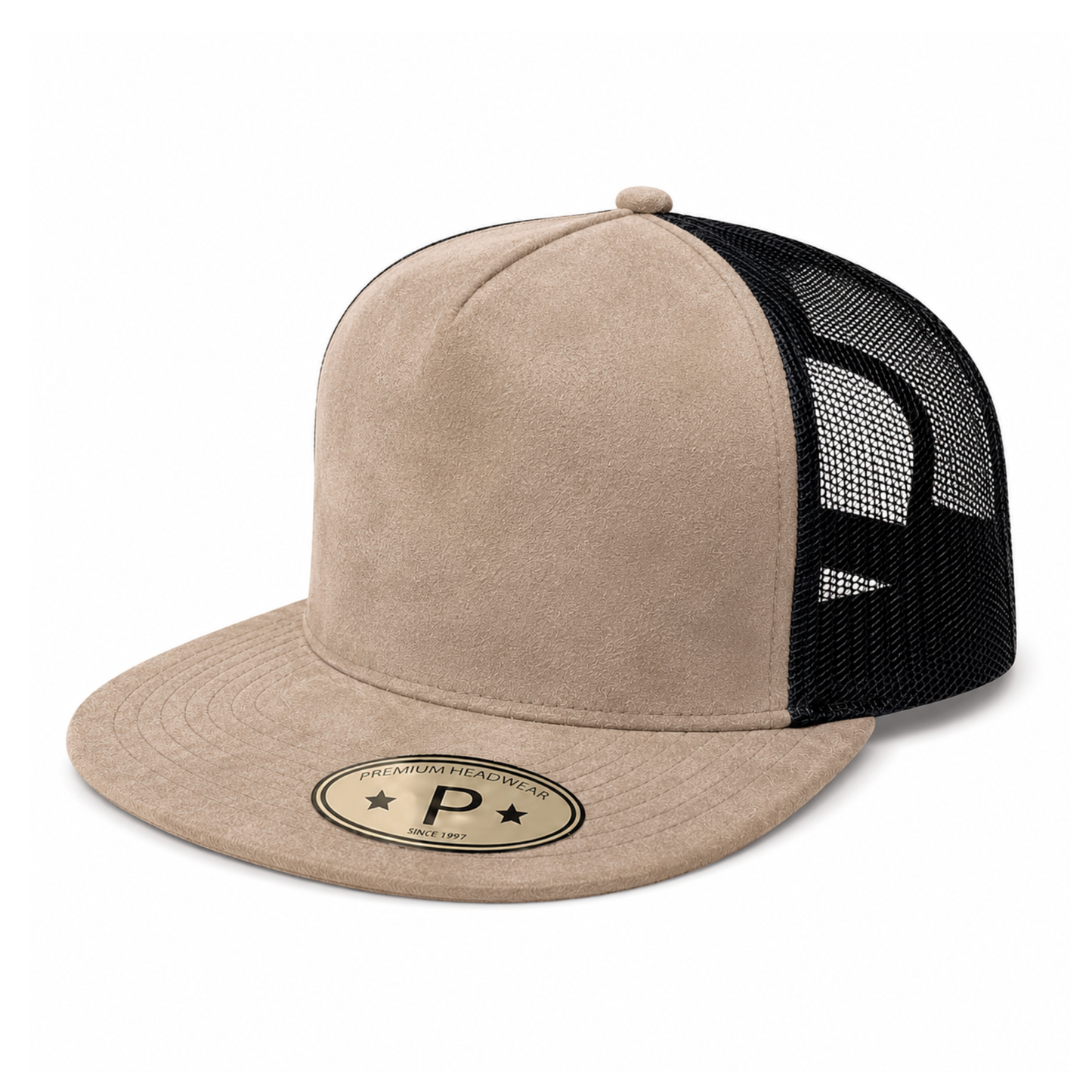 5Panel Suede Front Mesh Back Trucker Cap for Burning Art sum 520