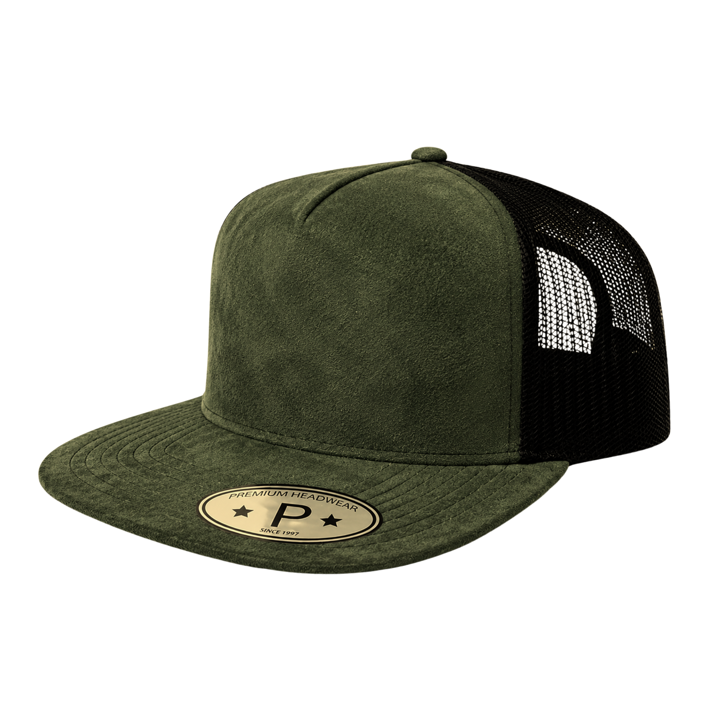 5Panel Suede Front Mesh Back Trucker Cap for Burning Art sum 520