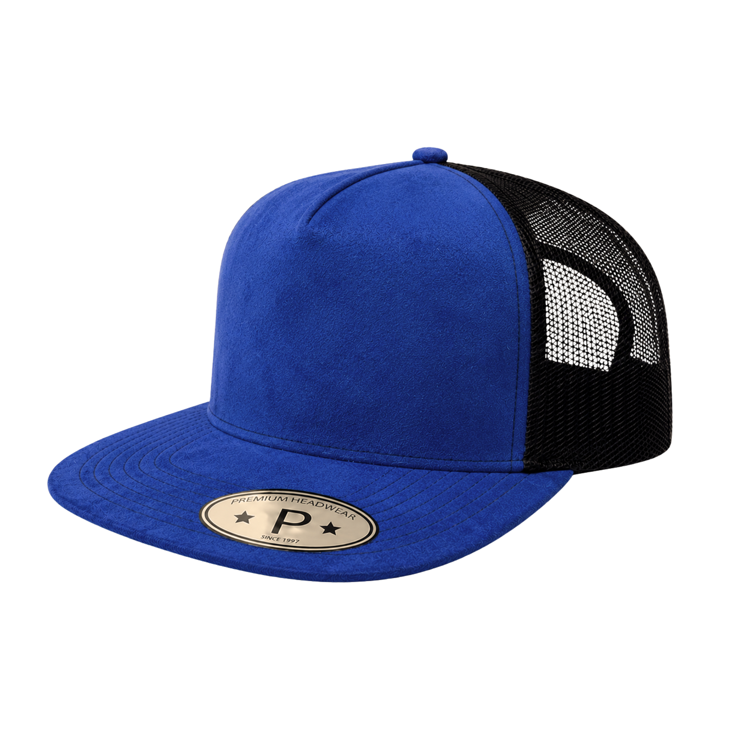 5Panel Suede Front Mesh Back Trucker Cap for Burning Art sum 520