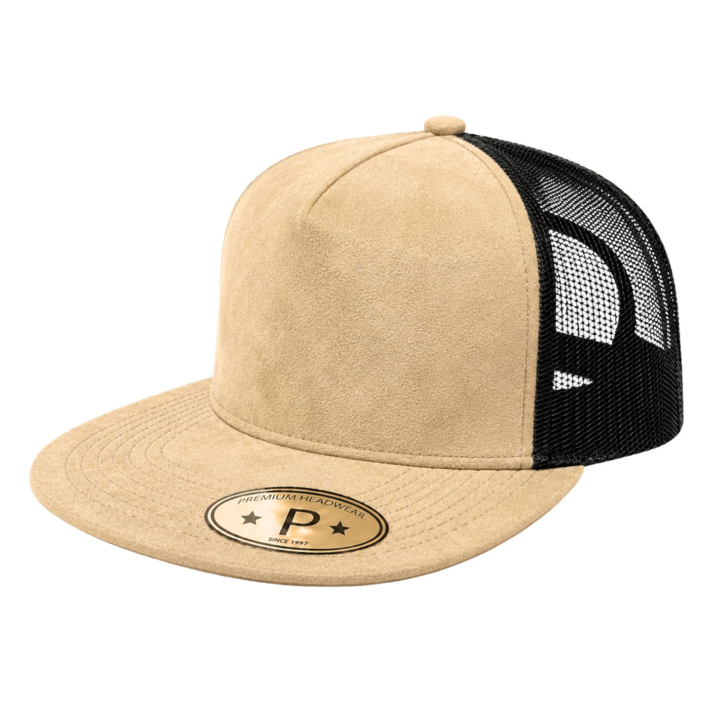 5Panel Suede Front Mesh Back Trucker Cap for Burning Art sum 520