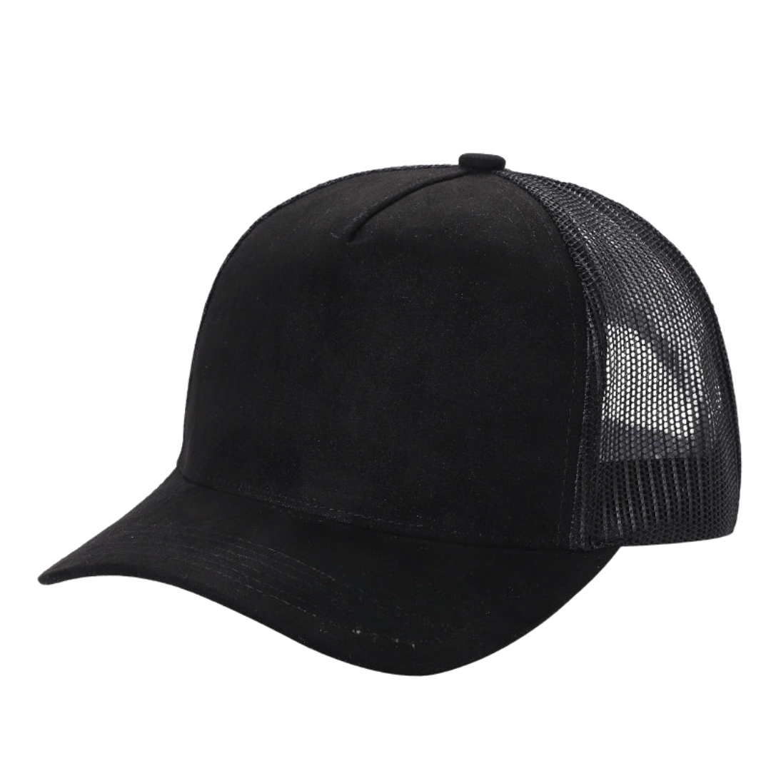 5Panel Suede Front Mesh Back Trucker Cap for Burning Art sum 520