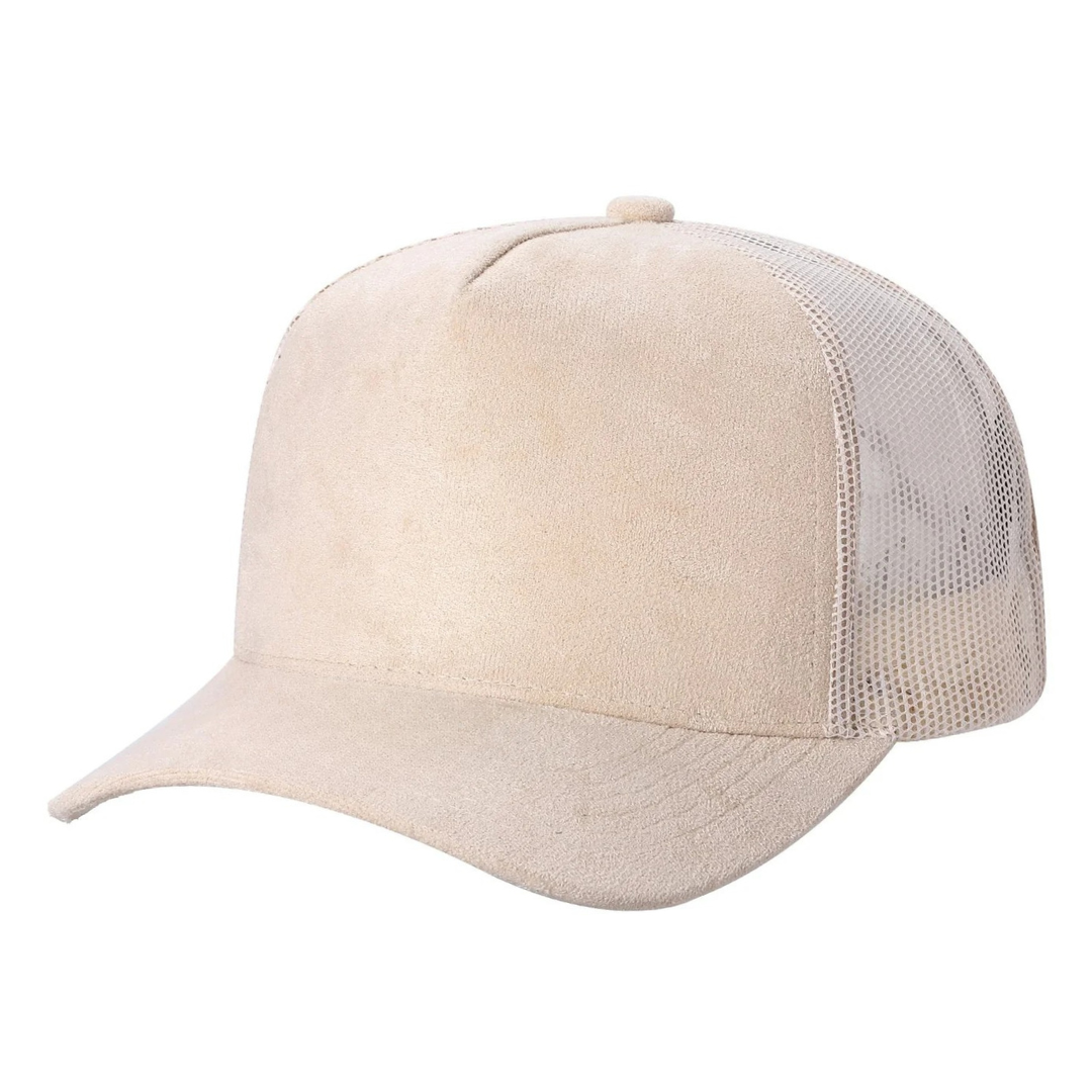 5Panel Suede Front Mesh Back Trucker Cap for Burning Art sum 520
