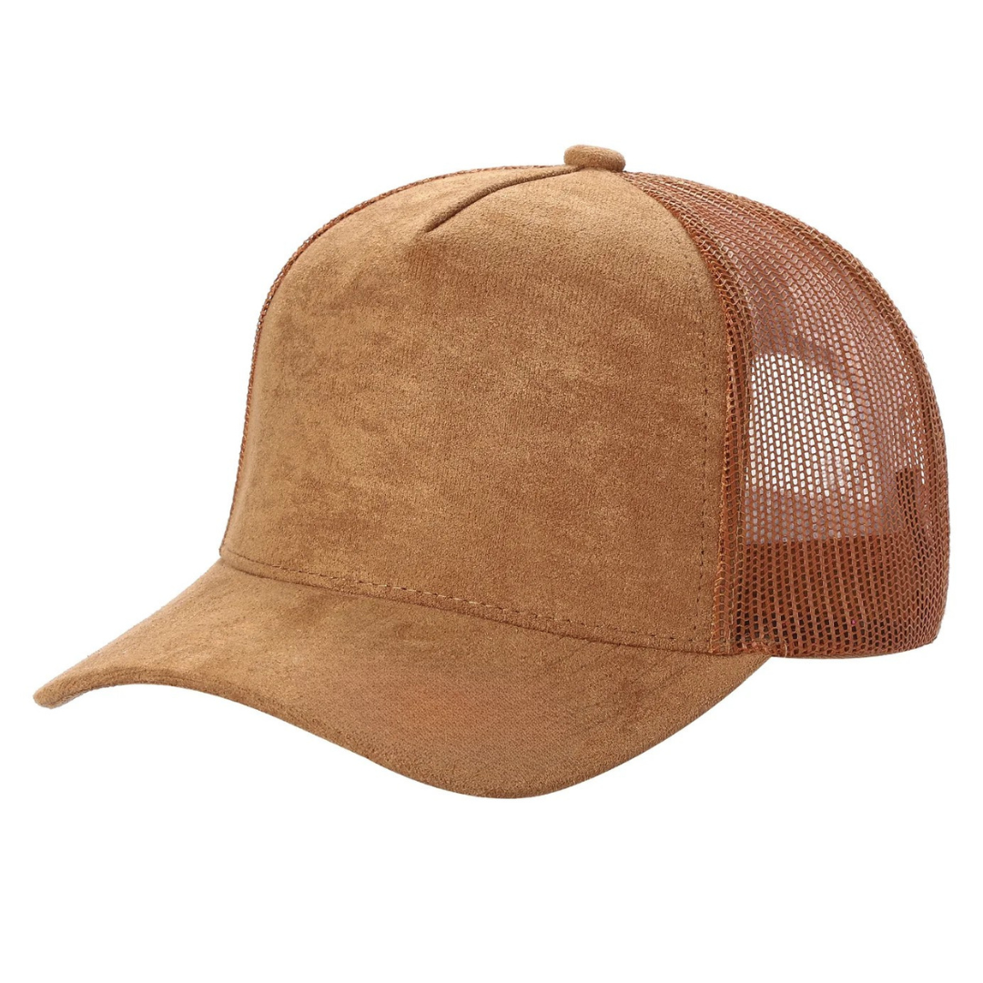 5Panel Suede Front Mesh Back Trucker Cap for Burning Art sum 520