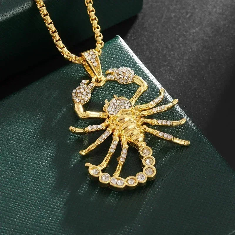 Ice Out Zircon Polite Gesture Middle Finger Necklace Men Women Punk Hip Hop Rap Rock Party Jewelry Gift