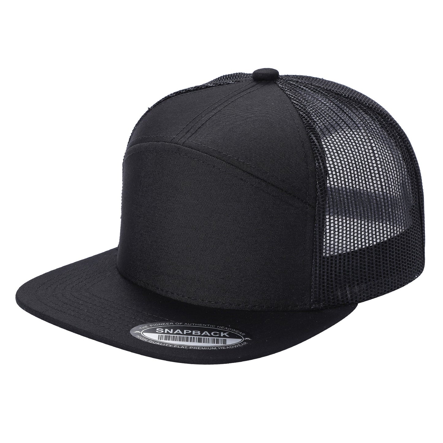 7panel Flatbill Trucker Mesh Snapback Blank Hats 7ftm | Burzip Inc
