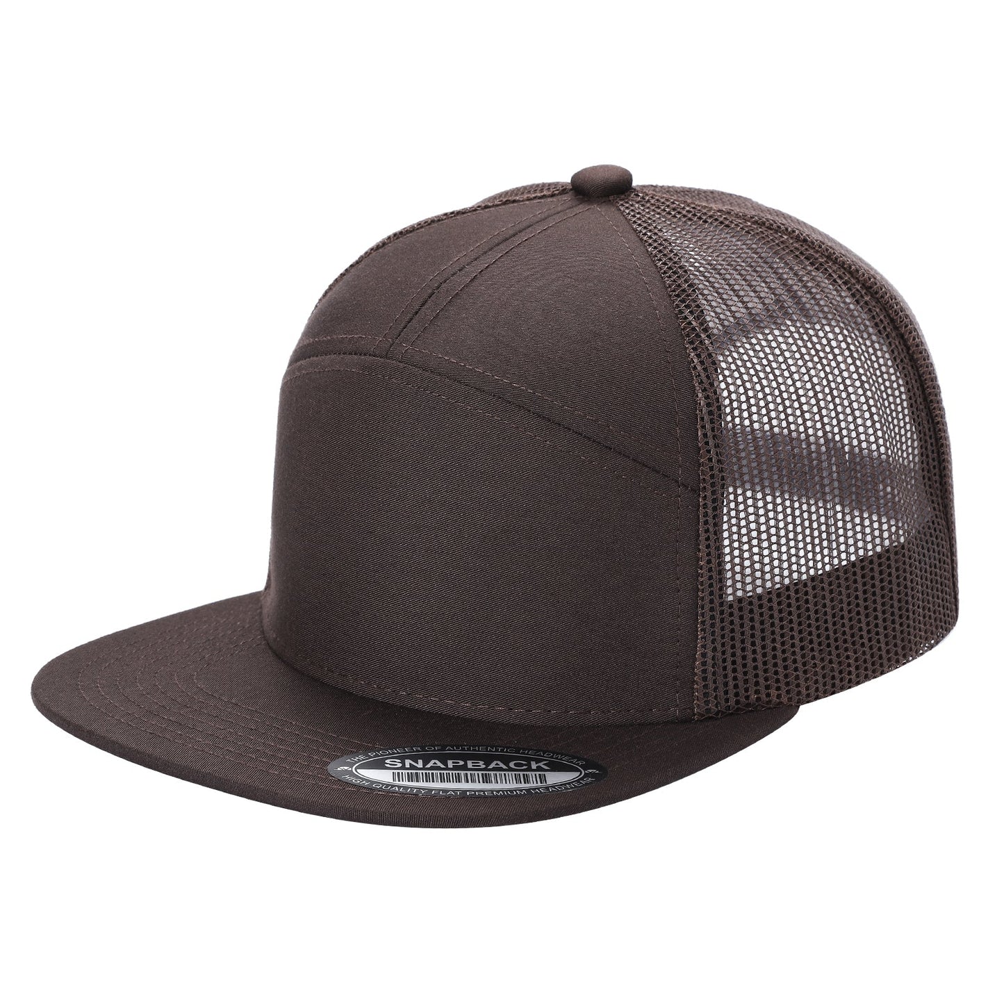 7panel Flatbill Trucker Mesh Snapback Blank Hats 7ftm | Burzip Inc