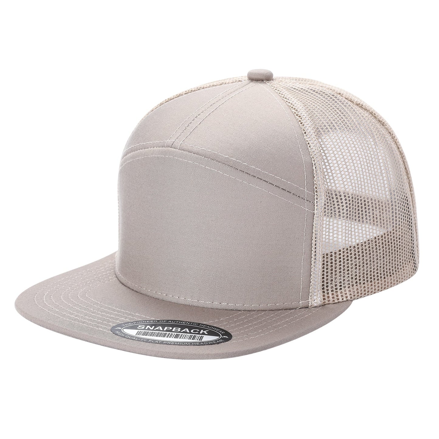 7panel Flatbill Trucker Mesh Snapback Blank Hats 7ftm | Burzip Inc