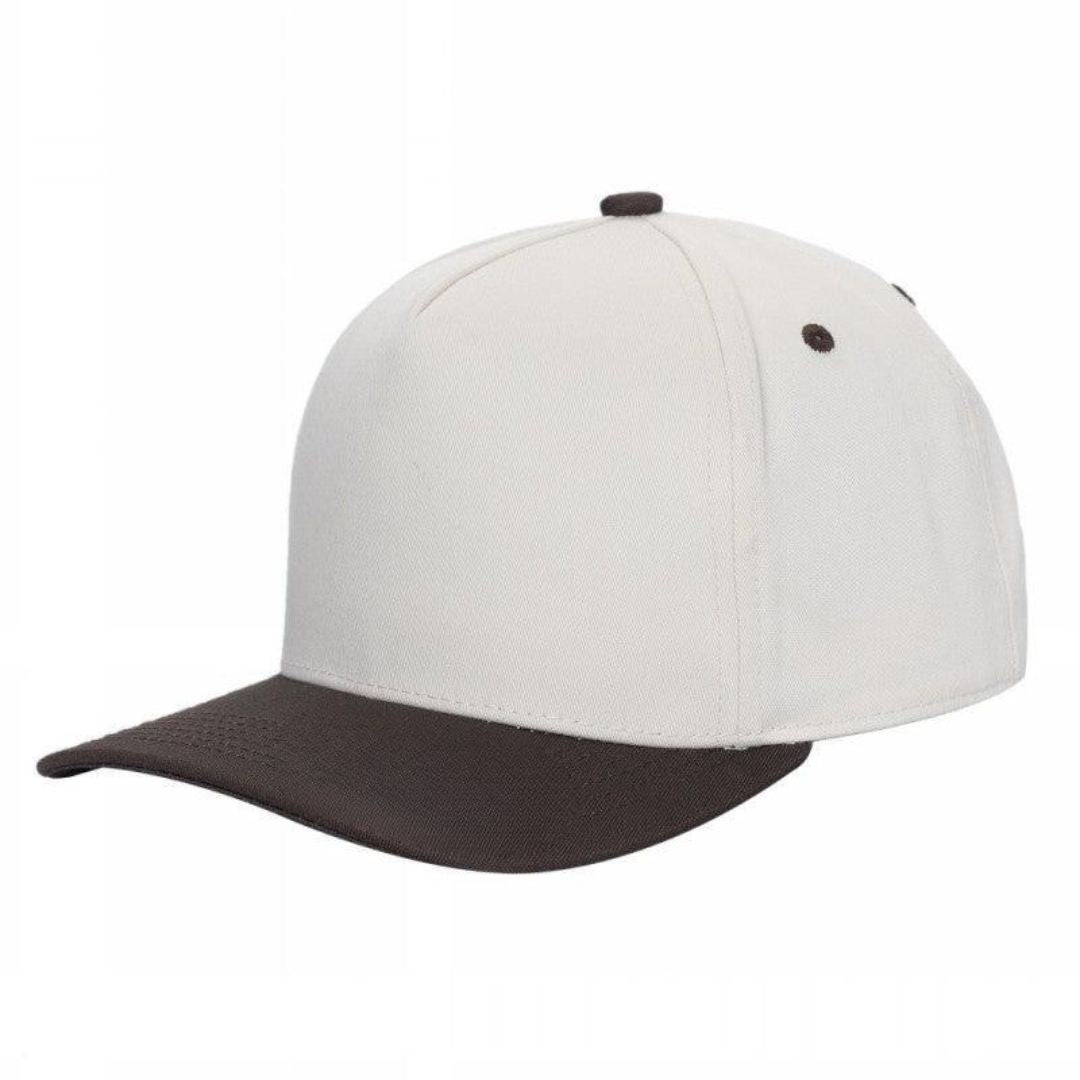 5panel Twill Fabric 5tone with Cream Crown 2tone Blank Caps Tctan | Burzip Inc