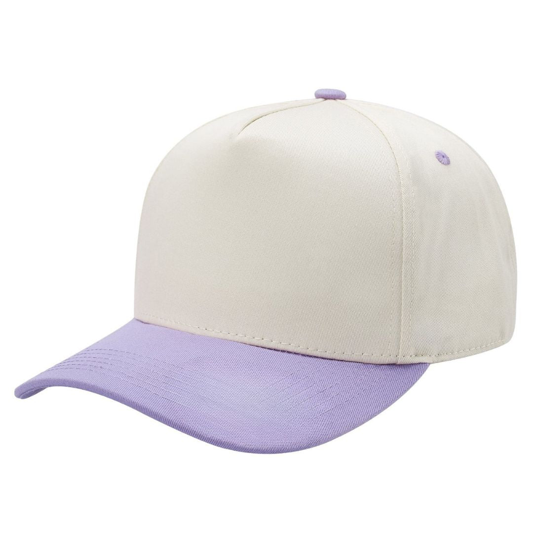 5panel Twill Fabric 5tone with Cream Crown 2tone Blank Caps Tctan | Burzip Inc