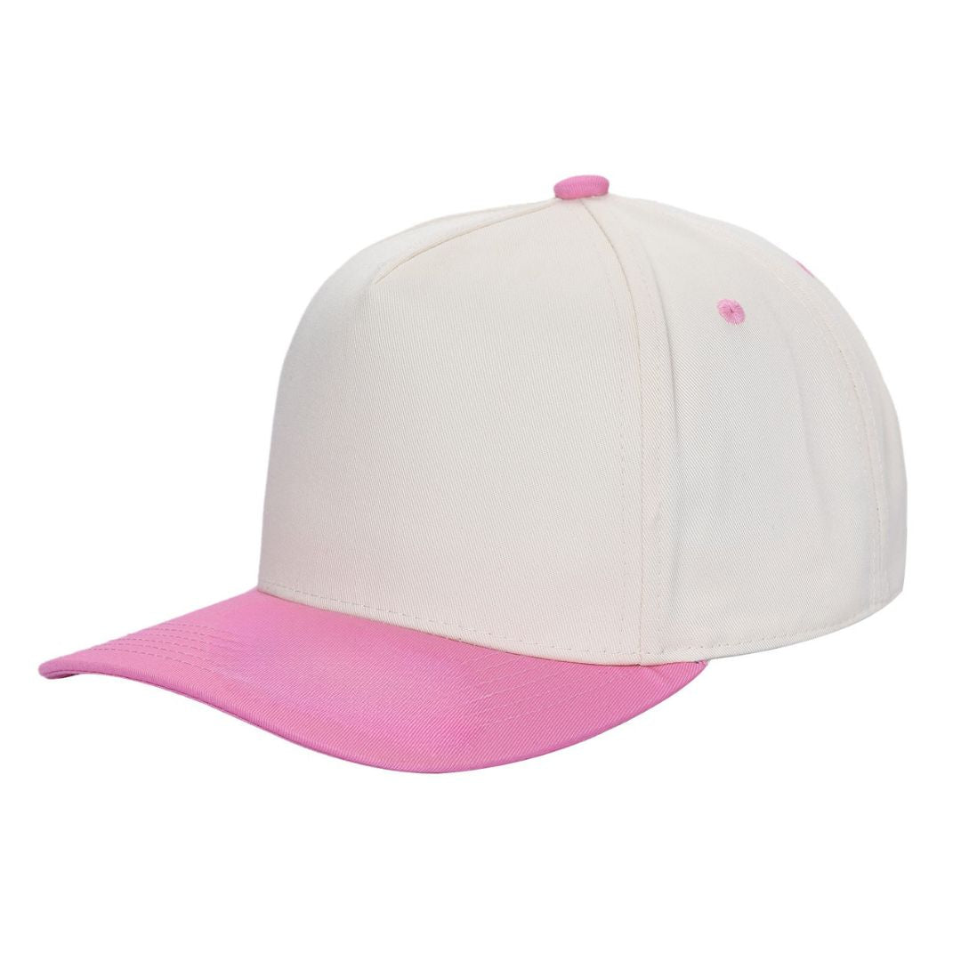 5panel Twill Fabric 5tone with Cream Crown 2tone Blank Caps Tctan | Burzip Inc