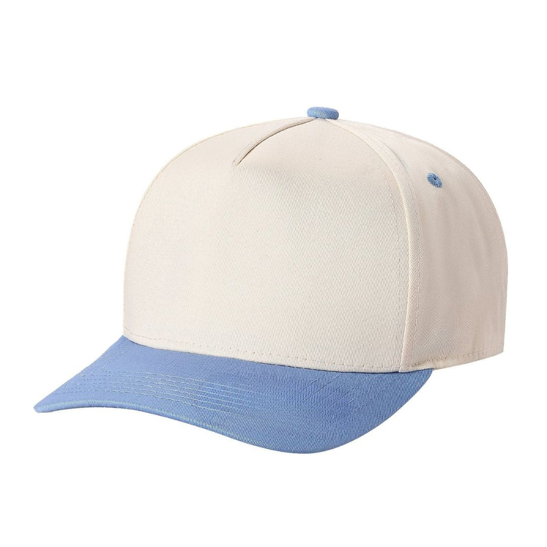 5panel Twill Fabric 5tone with Cream Crown 2tone Blank Caps Tctan | Burzip Inc