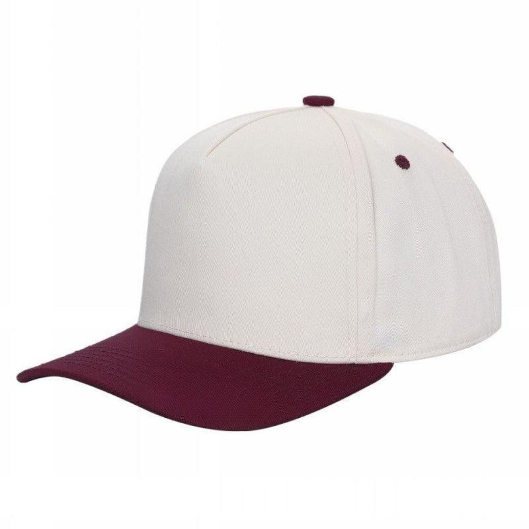 5panel Twill Fabric 5tone with Cream Crown 2tone Blank Caps Tctan | Burzip Inc