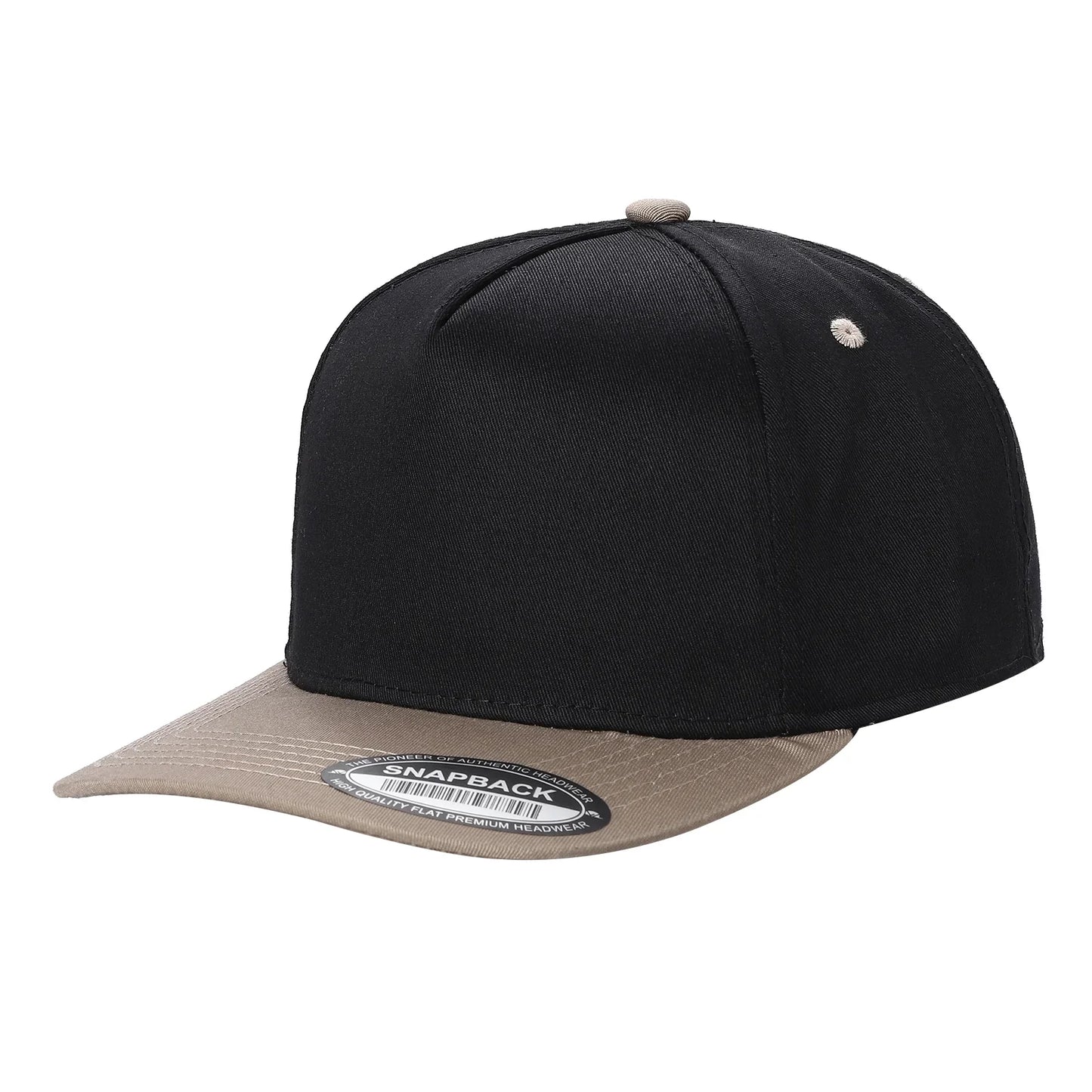 TCBLK-5 Panel Black Color Snapback Baseball Cap