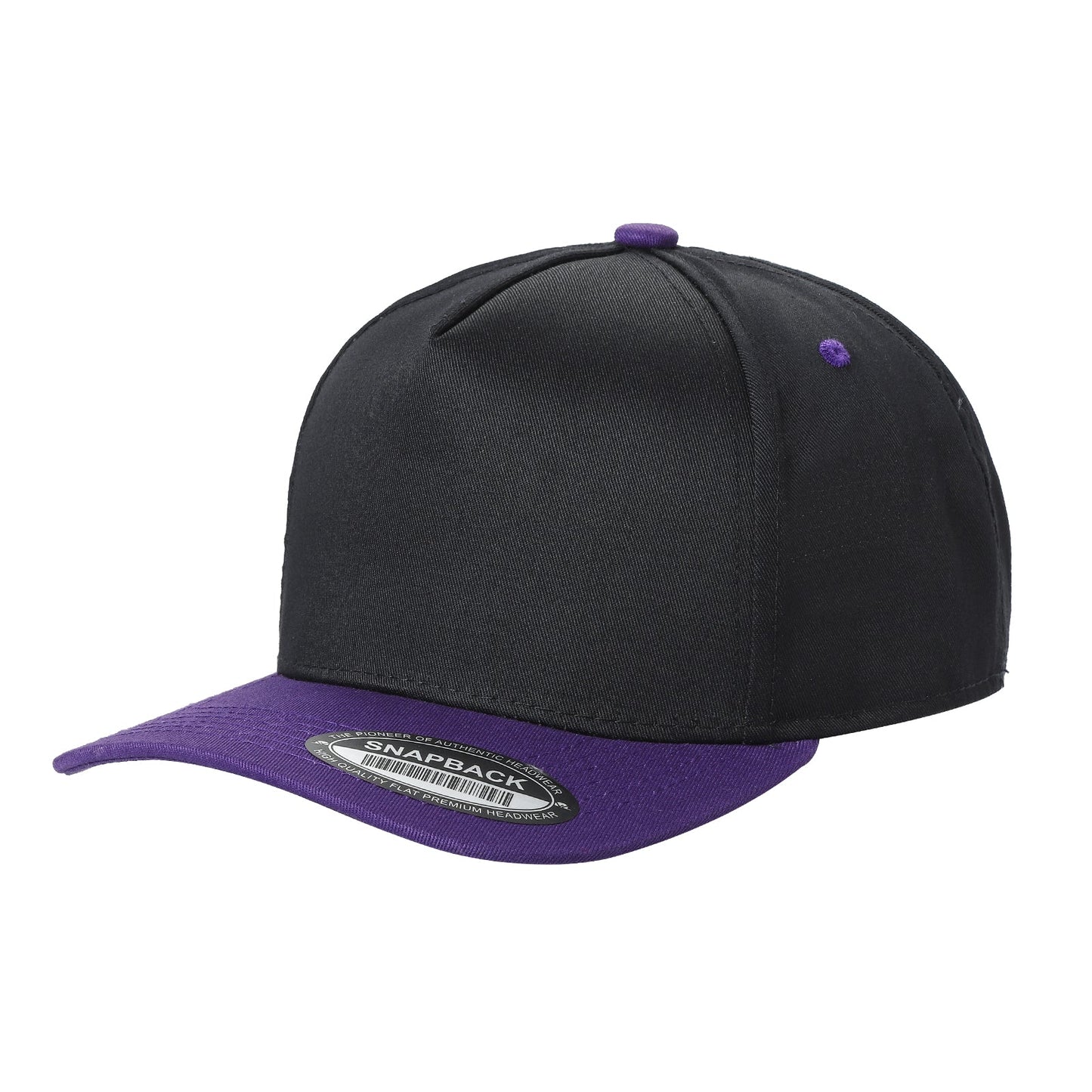 TCBLK-5 Panel Black Color Snapback Baseball Cap