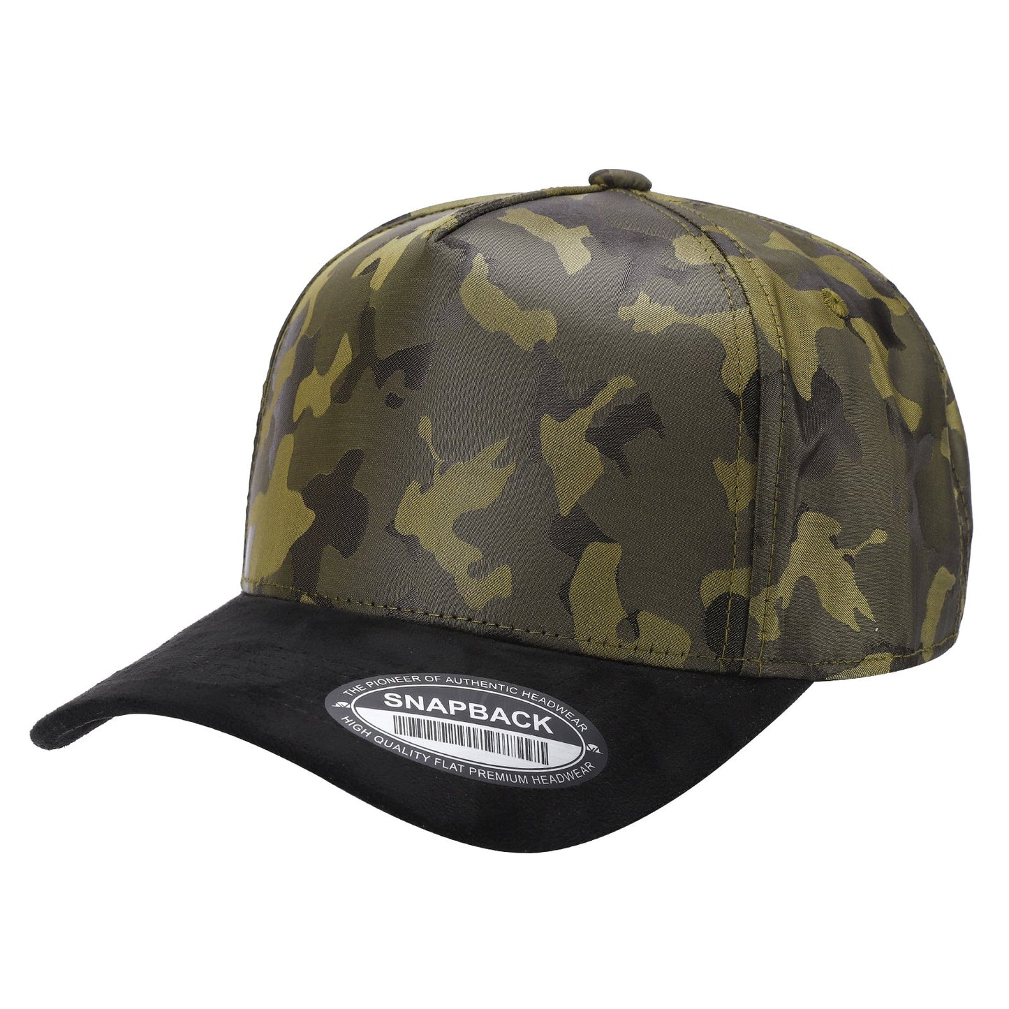 5panel Camo Head with Suede Fabric Bill Snapback Tccs | Burzip Inc