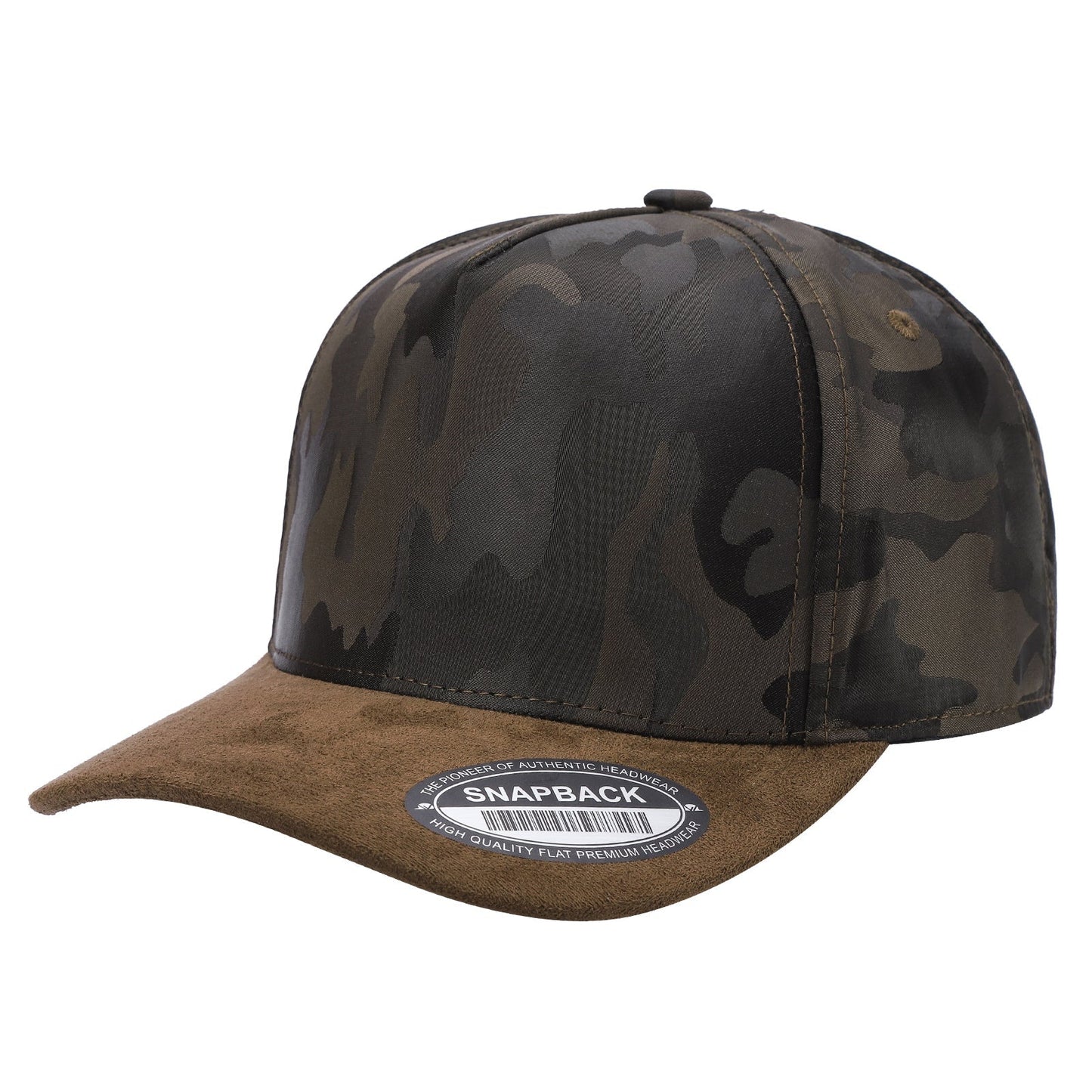 5panel Camo Head with Suede Fabric Bill Snapback Tccs | Burzip Inc