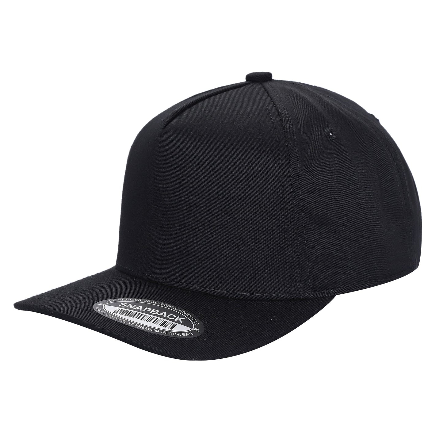 TCBLK-5 Panel Black Color Snapback Baseball Cap