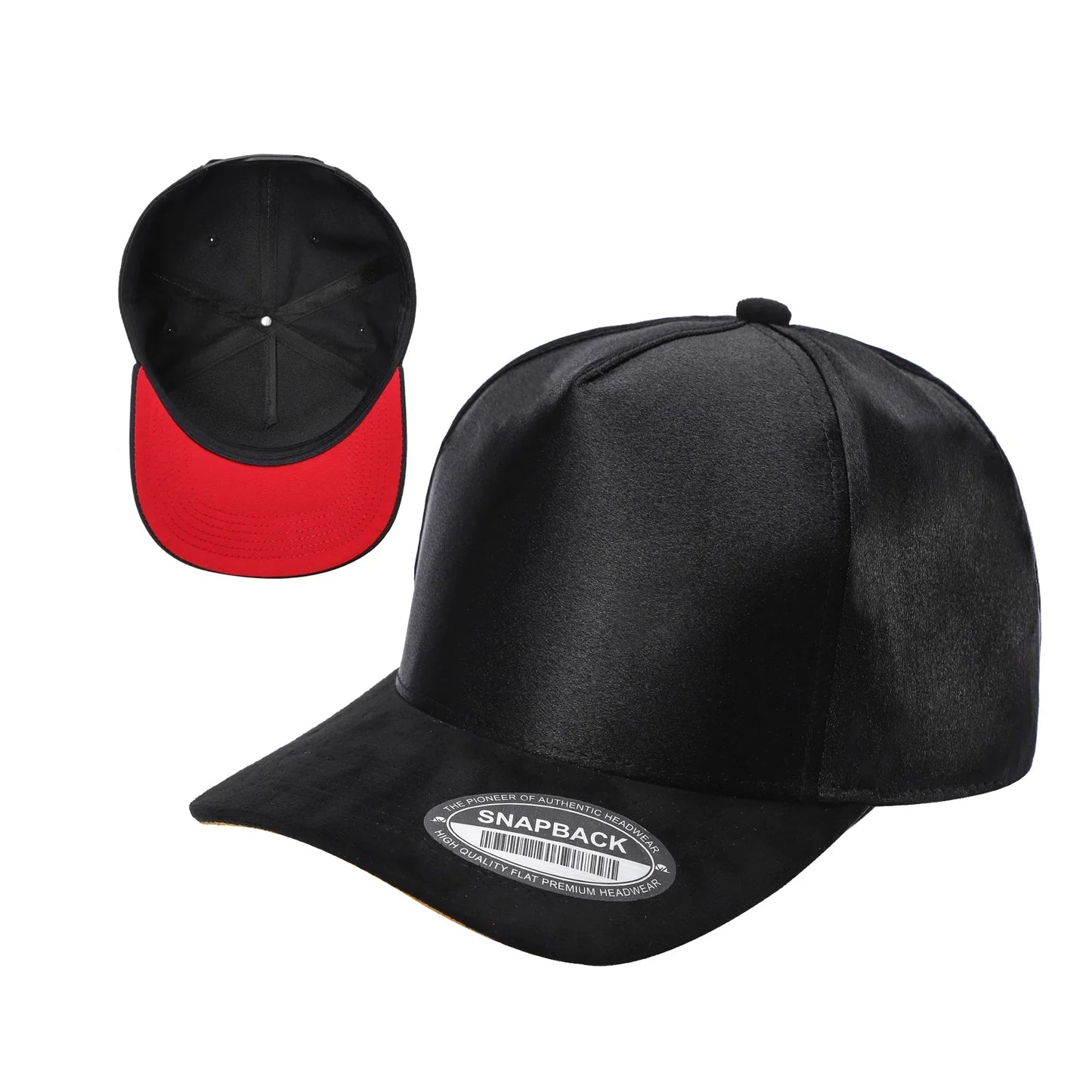 TCSTS-PC-SATIN CROWN & SUEDE BILL 5PANEL SNAP BACK-PREPACK